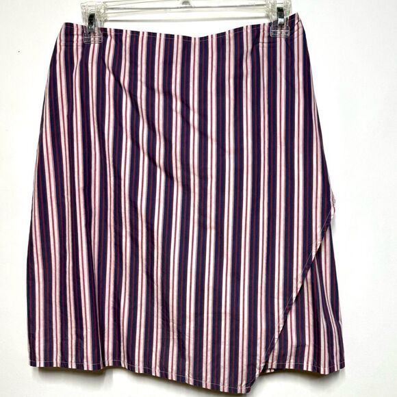Anne Pinkerton Vintage Striped Mini Wrap Skirt S - Picture 5 of 10